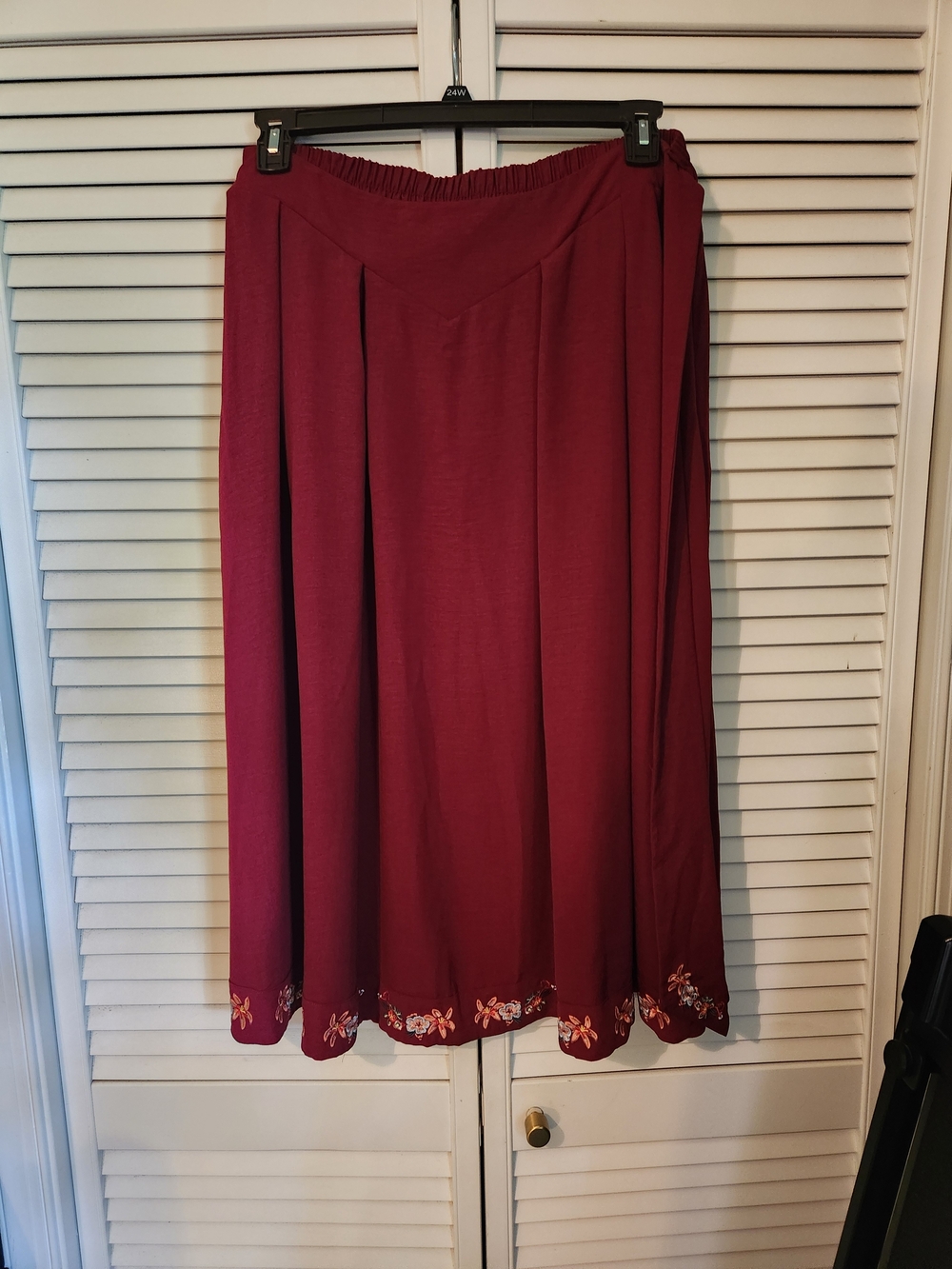 Scarlet Darkness Floral Embroidered Skirt